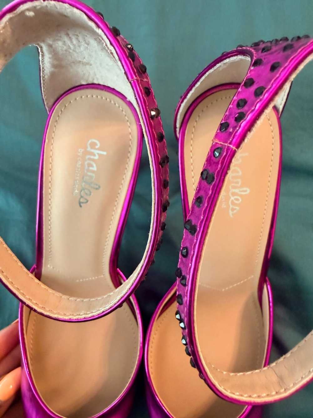 Metallic Fuschia Heels - Picture 5 of 7